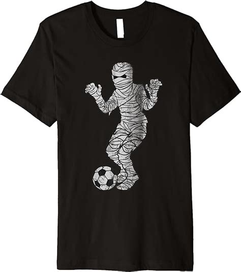 Halloween Soccer Mummy Premium T Shirt Clothing Shoes