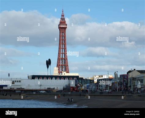 View Of Of Blackpool With The North Pier Entrance Seafront Buildings