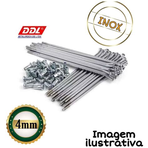 Jogos De Raio Inox Dianteiro Traseiro Moto Titan Fan Ks