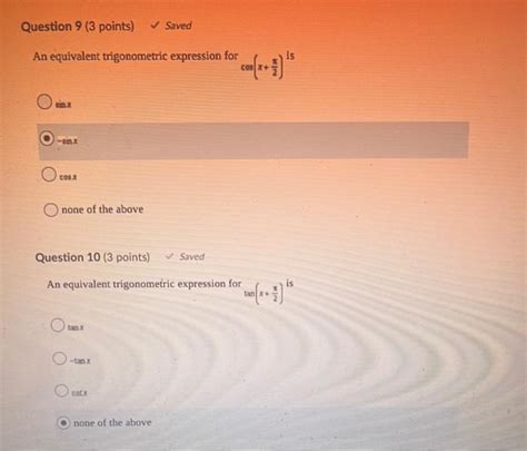 Solved Saved Question 1 3 Points The Exact Radian