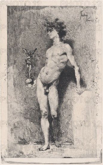 Victory A Naked Youth Standing Facing Left Holding A Statue Of Winged