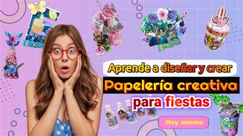 aprende a diseñar y crear papelería creativapara fiestas YouTube