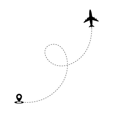 Premium Vector Vector Illustration Of Airplane Dotted Line Route