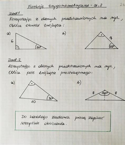 Karta Pracy Z Matematyki Funkcje Trygonometryczne Pomocy Brainly Pl