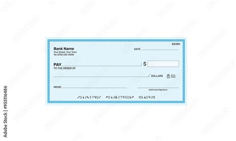 Blank bank cheque, Cheque mockup Stock Vector | Adobe Stock