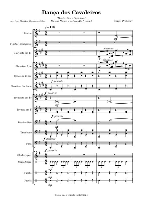 Romeo And Juliet Op 64 No 13 Dance Of The Knights Sergei Prokofiev Sheet Music For Trombone