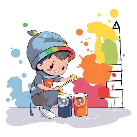 Desenho De Criança Pintando - 7