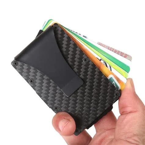 Carbon Fiber Credit Card Holder Slim Minimalist Money Clip Front Pocket Business Wallet Purse