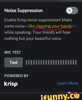 Noise Suppression op Enable Krisp noise suppression! Make some noise-like clapping your hands ...