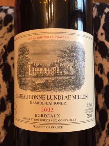 Château Bonne Lundi Ae Millon Jiamide Lafioner Bordeaux Vivino Lëtzebuerg