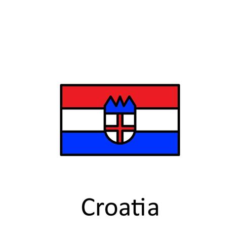 National flag of Croatia in simple colors with name vector icon ...