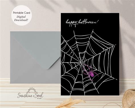 Happy Halloween Spider Web, Printable Card, Digital Download - Etsy