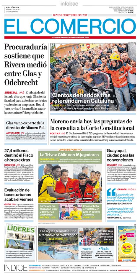 El Comercio Ecuador Lunes 02 De Octubre De 2017 Infobae