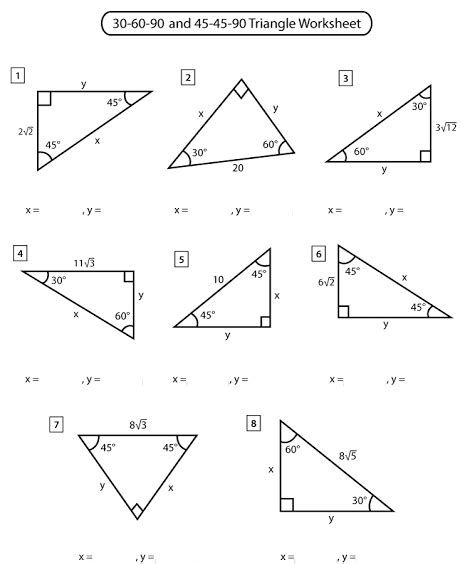 30 60 90 and 45 45 90 Triangle Worksheet 1 x | StudyX - Worksheets Library