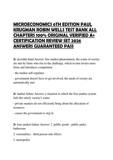 Microeconomics Krugman 3rd Edition Test Bank