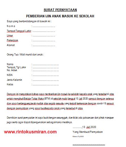 Halaman Unduh Untuk File Contoh Surat Pernyataan Orang Tua Siswa Baru