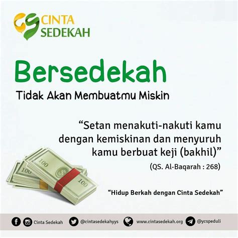 Sedekah Tidak Akan Membuatmu Miskin