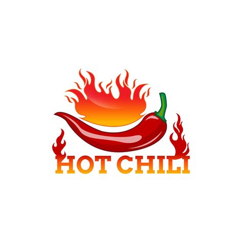 Hot Chilli Logo Food Label Or Sticker Concept For Farmers Market Organic Food Natural Product