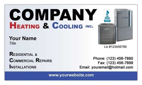 HVAC Standard Business Cards templates & designs | Hvac business, Air ...