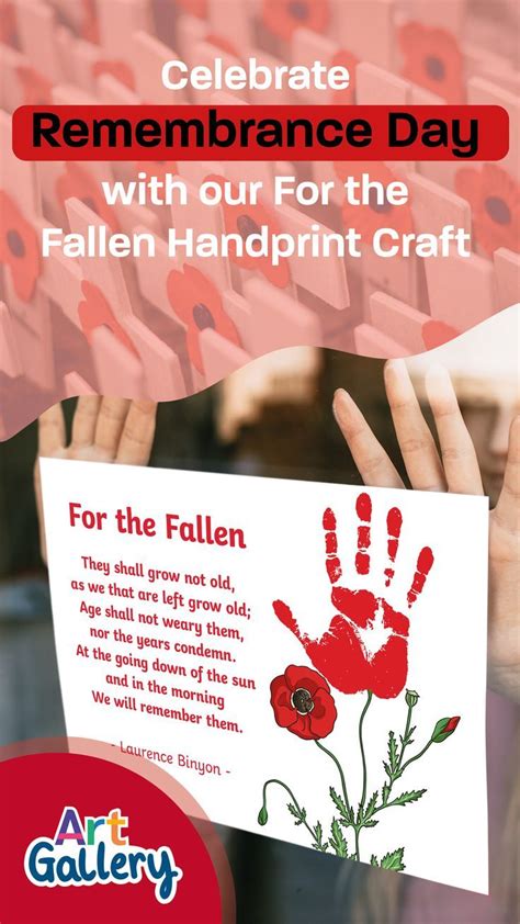 For The Fallen Remembrance Day Poem Poppy Handprint Activity Poster In 2024 Remembrance Day