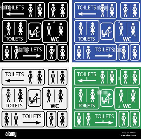 Funny Toilet Signs Vector Toilet Signages In Stickman Style Toilet