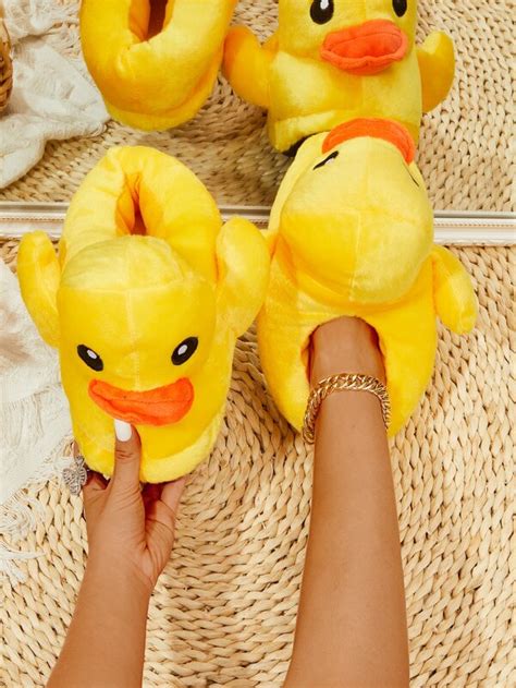 Women Duck Design Novelty Slippers Preppy Indoor Home Slippers Shein Usa