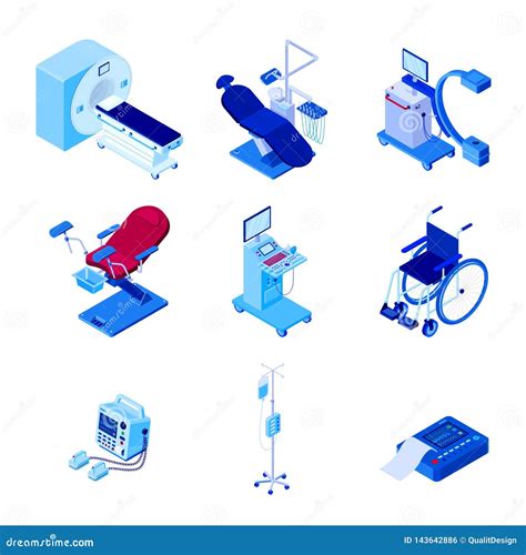 Medical Diagnostic Examination Equipment Vector 3d Isometric