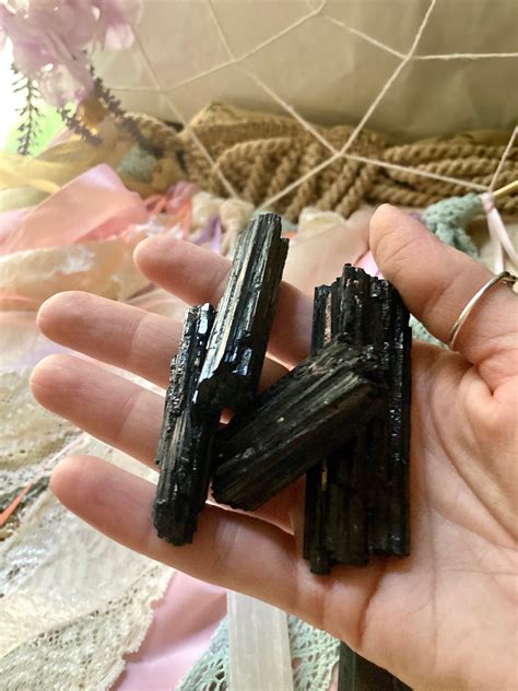 Black Tourmaline Shungite And Selenite Trio Emf Protection Etsy