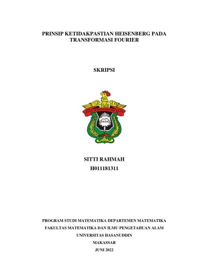 Prinsip Ketidakpastian Heisenberg Pada Transformasi Fourier