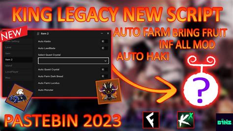 Update King Legacy Script Hack Gui Bring Fruits Auto Farm