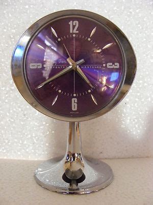 retro westclox big ben clock purple face chrome scotland