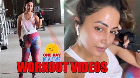 [Workout Videos] Hina Khan sweats it out in the gym in sleeveless tank ...