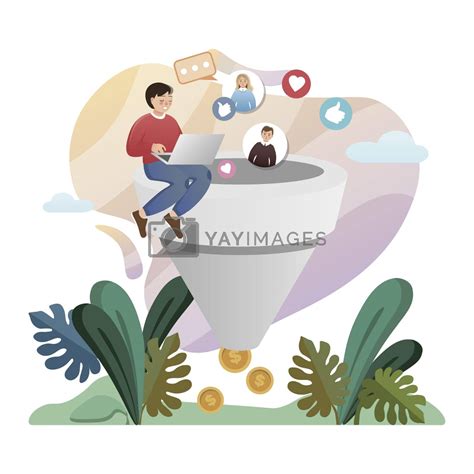 Lead Generation. Isolated flat style colored illustration. Marketing