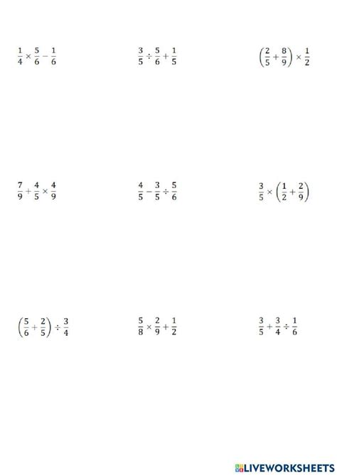 Order Of Operations With Fractions Worksheets Math Monks Worksheets