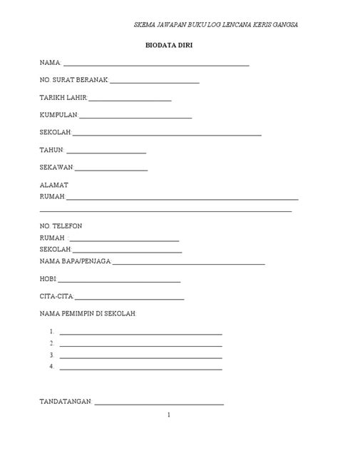 buku log lencana keris gangsa skima jawapan docx