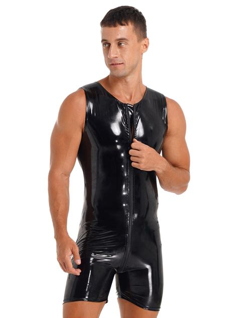Faux Leather Glossy Catsuit Men S Lingerie Free Shipping