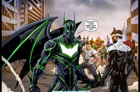 Batman Beyond In His Kriptonite Suit To Defend Him Self And Bring Down