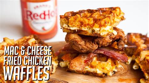 Mac Cheese Fried Chicken Waffle Sandwiches YouTube