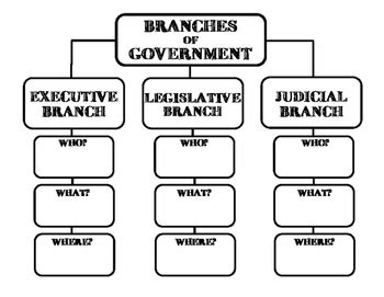 Three Branches Of Government Graphic Organizer