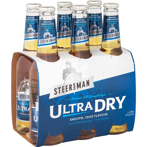 Steersman Ultra Dry Lager Bottles 330ml X 6 Pack | Woolworths