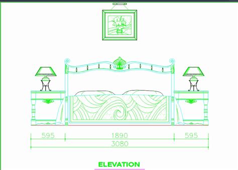 Cama Clássica Em Autocad Baixar Cad 8889 Kb Bibliocad