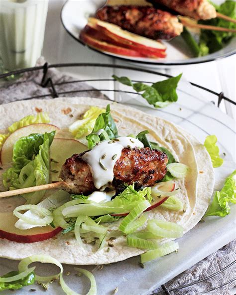 Pork Kebabs With Fennel And Apple Slaw Melkkos And Merlot