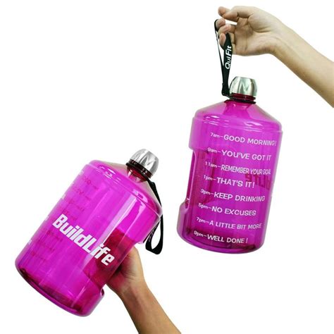 BuildLife 1 Gallon Water Bottle Motivational Fitness Workout With