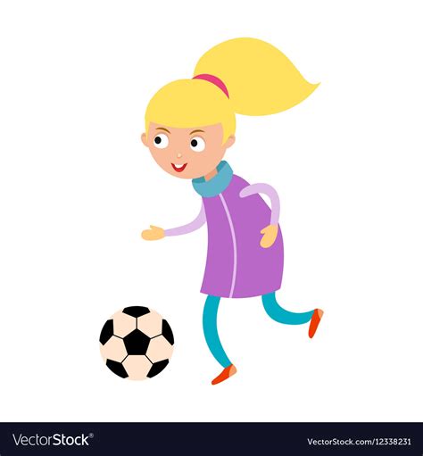 Girl Playing American Football Cartoon