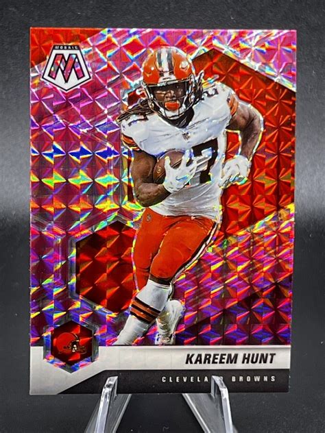 Panini Mosaic Kareem Hunt Camo Pink Prizm Cleveland Browns Kc