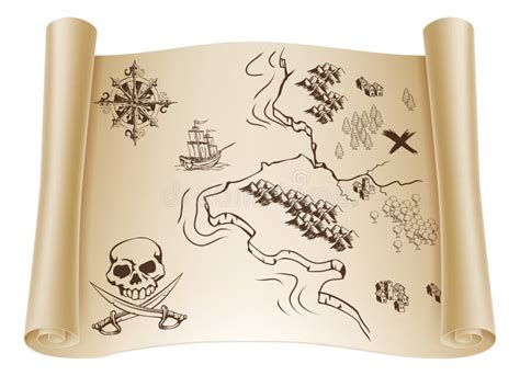 Treasure Map Kit Stock Vector Illustration Of Rolled 43798265