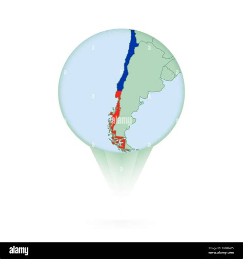 Mapa De Chile Icono De Ubicación Elegante Con Mapa De Chile Y Bandera