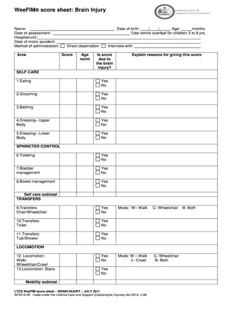 Weefim Assessment Pdf Fill Online Printable Fillable Blank PdfFiller