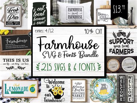 Farmhouse Svg And Font Bundle So Fontsy