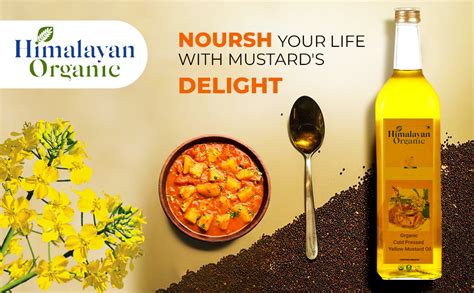 Himalayan Organic Yellow Mustard Oil Litre Cold Pressed Oil Yellow